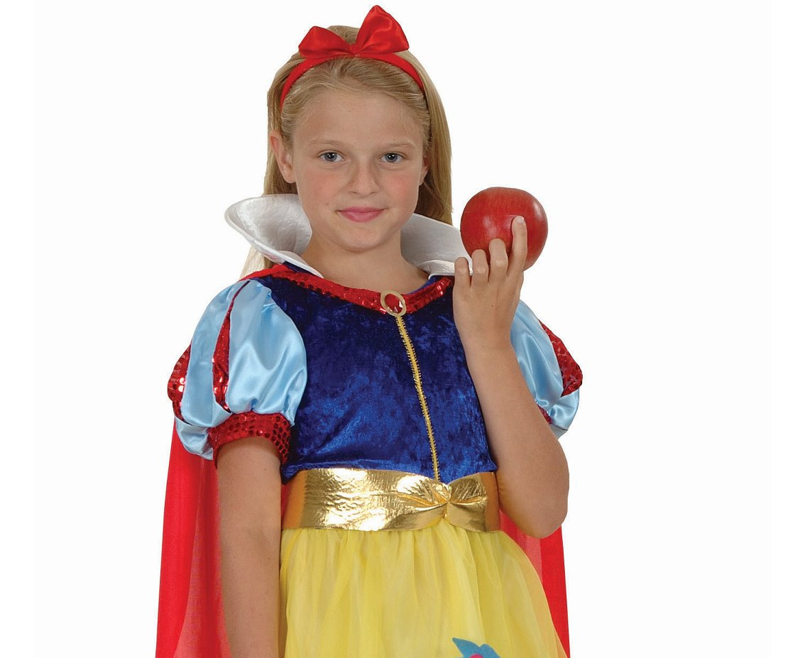 Role play-set for kids Prom Princess Snow White (dress, cape with collar, belt, hairband), size 110/120 cm